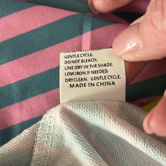 Women’s Pink And Green Striped Long Sleeve Top Size XL (12-14) NWOT - Picture 6 of 8